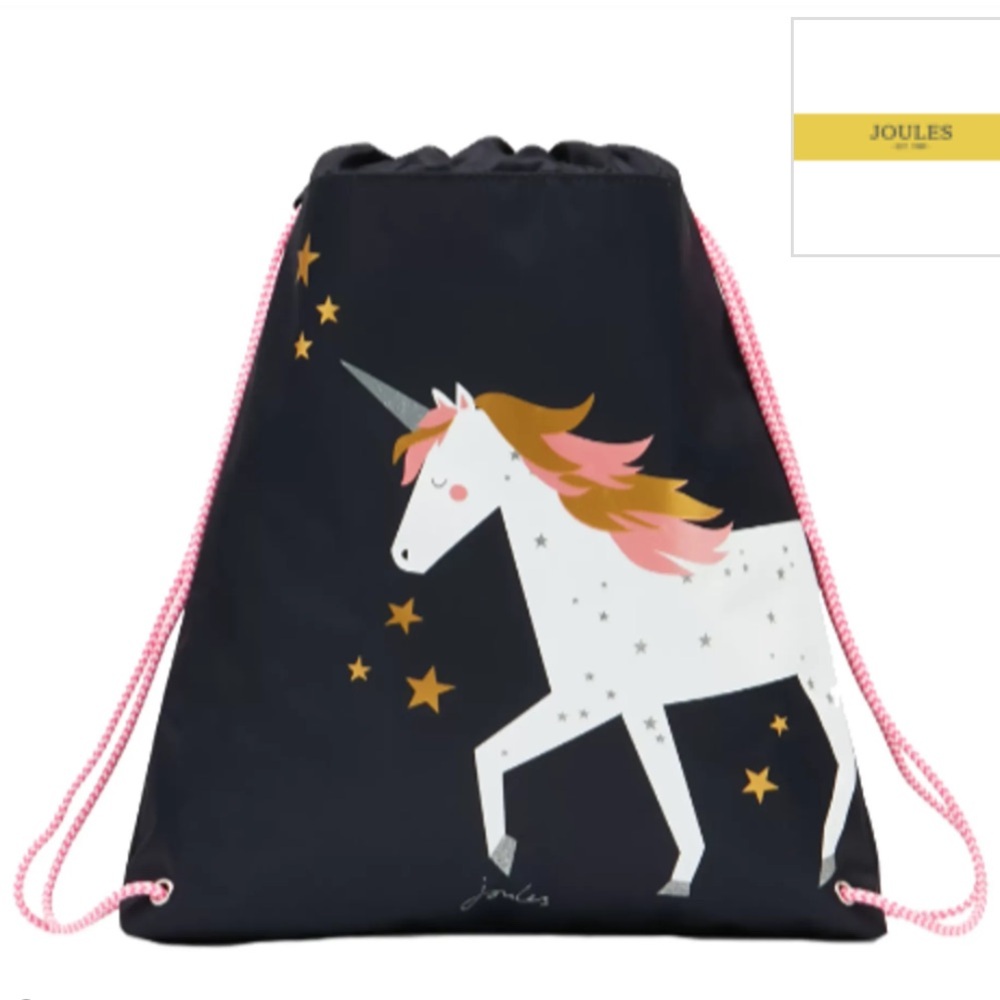 Joules Starry Unicorn Drawstring Bag